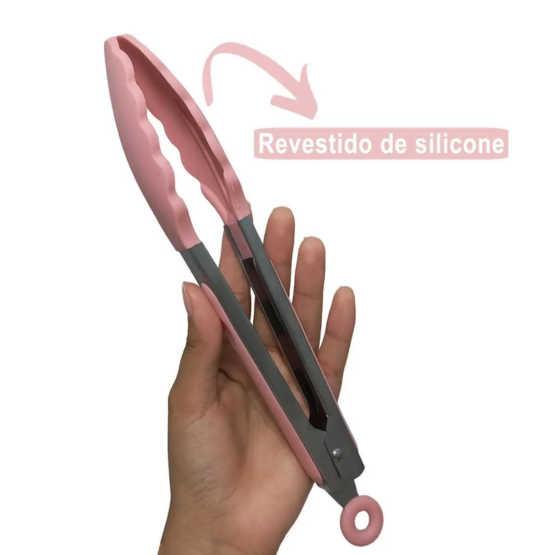 Kit Utensílios de Cozinha 12Pçs - Silicone e Cabo de Madeira